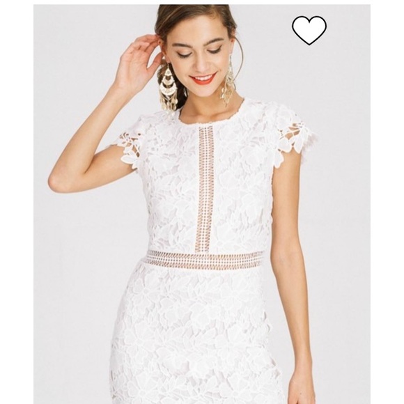 Main Strip White Lace Dress - Picture 1 of 16